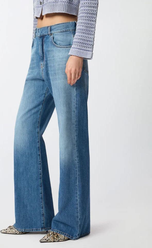 Pinko   WANDA WIDE LEG MEDIUM WAVE DENIM SS26 - 2