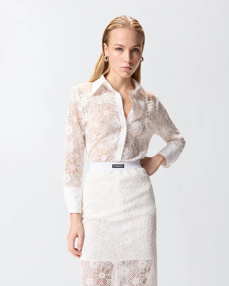 Pinko   COLINE CAMICIA PIZZO REBRODE SS26 - 7
