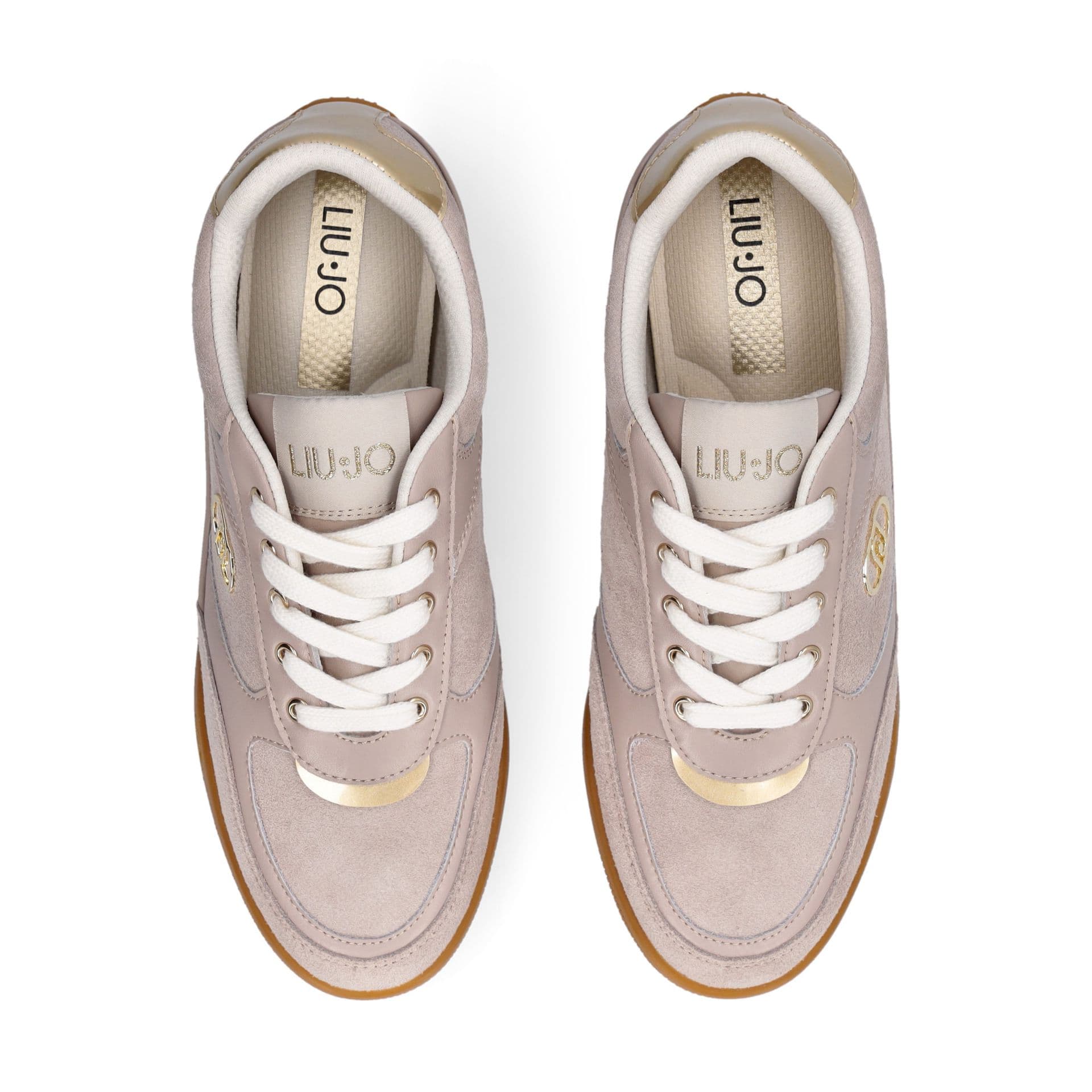 LIU JO Liu Jo Sneakers Donna Lewis 01 in Suede e Pelle con Logo Monogram e Suola Bicolor Tortora - 4