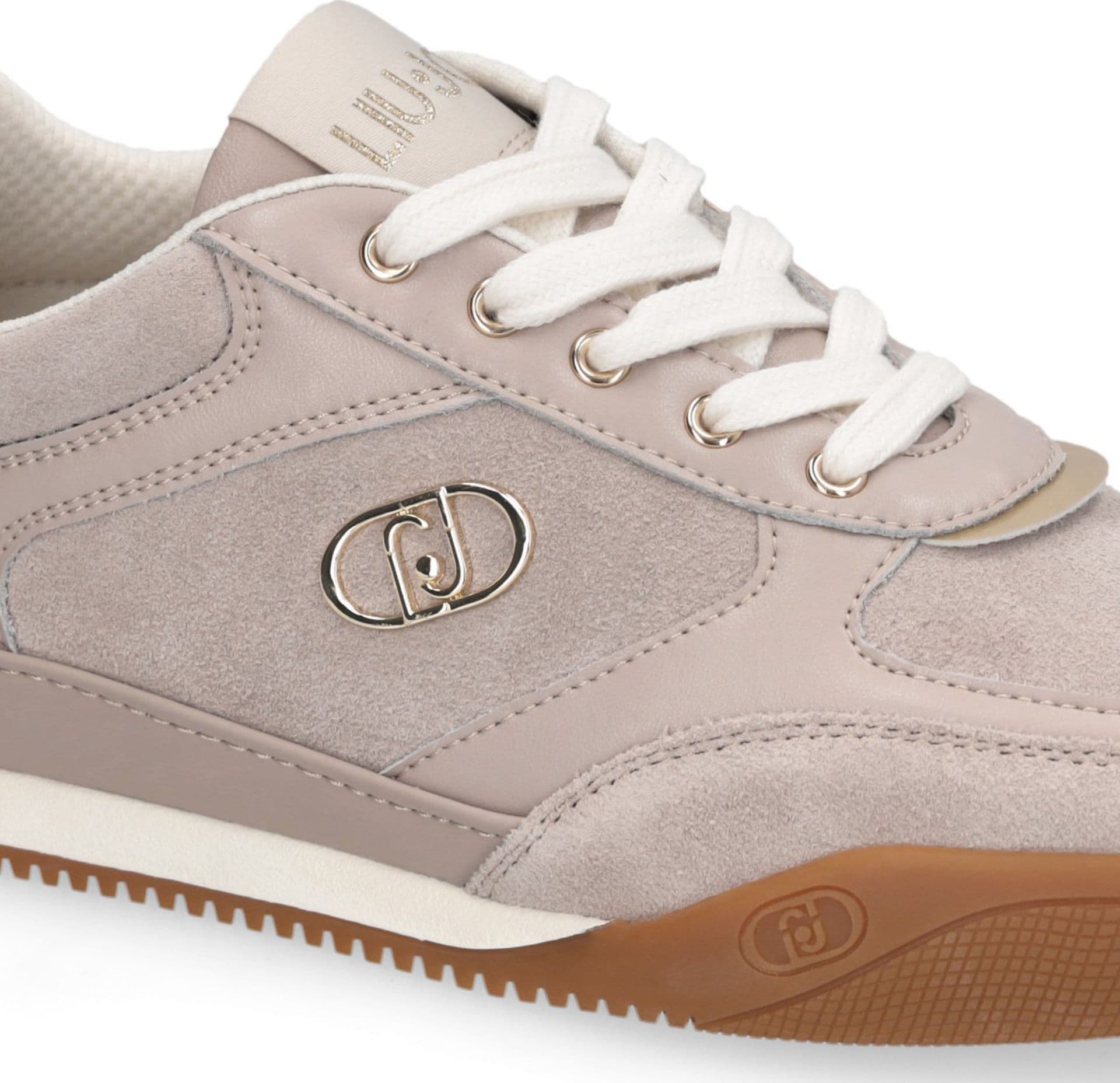 LIU JO Liu Jo Sneakers Donna Lewis 01 in Suede e Pelle con Logo Monogram e Suola Bicolor Tortora - 5