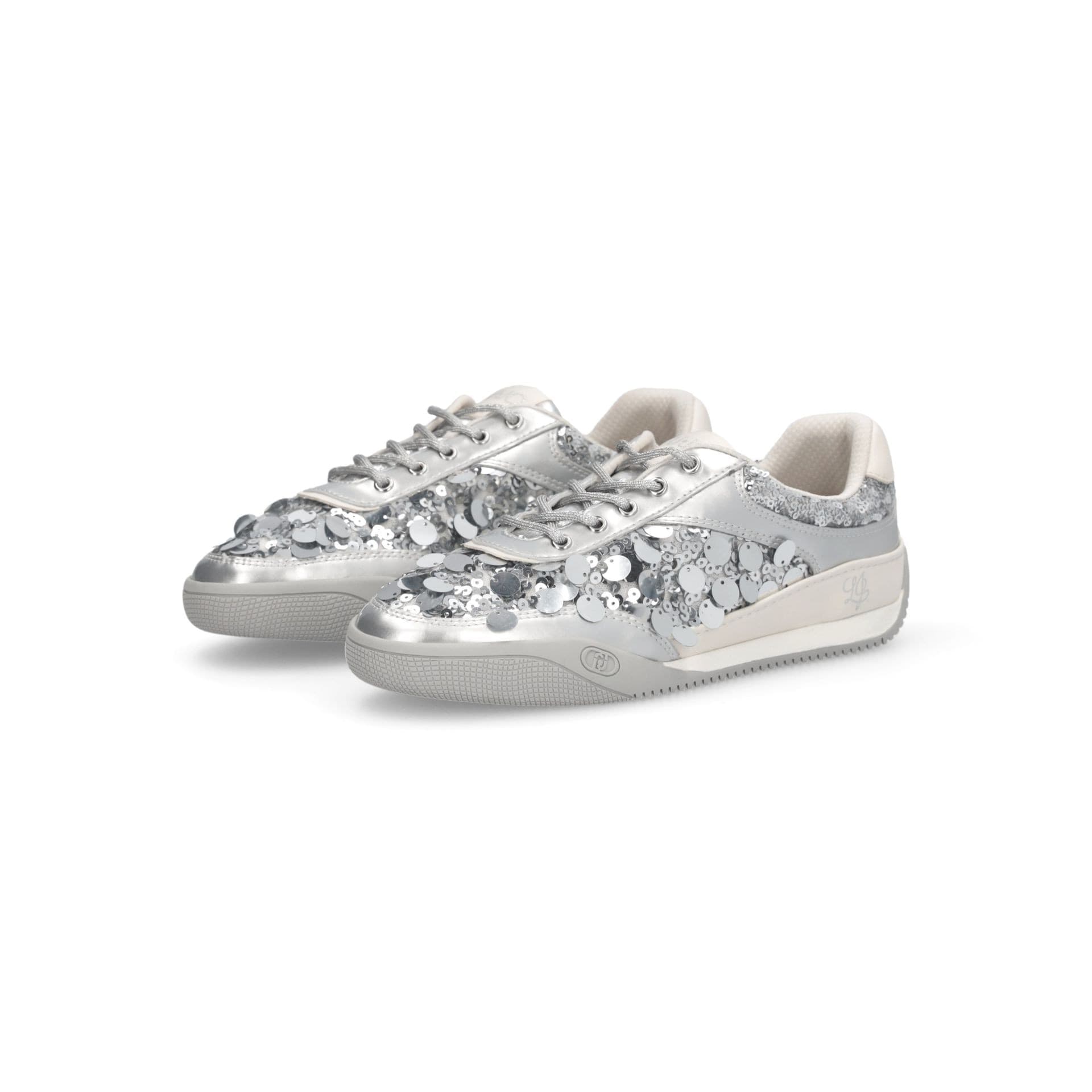 LIU JO Liu Jo Sneakers Donna Lewis 04 con Maxi Paillettes e Lacci in Lurex Suola Bicolor Argento - 2
