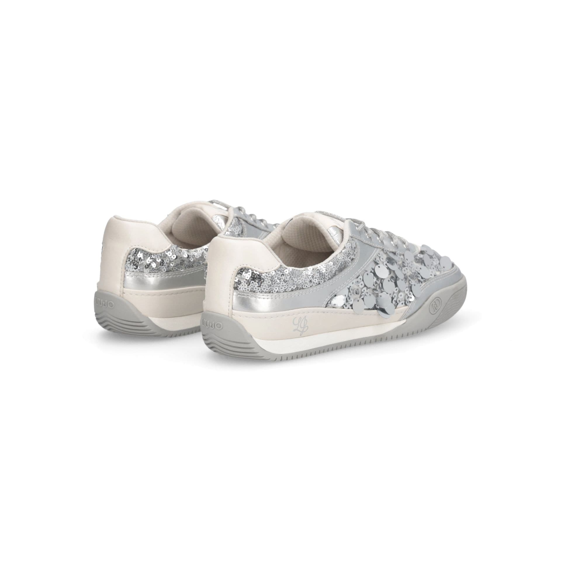 LIU JO Liu Jo Sneakers Donna Lewis 04 con Maxi Paillettes e Lacci in Lurex Suola Bicolor Argento - 3
