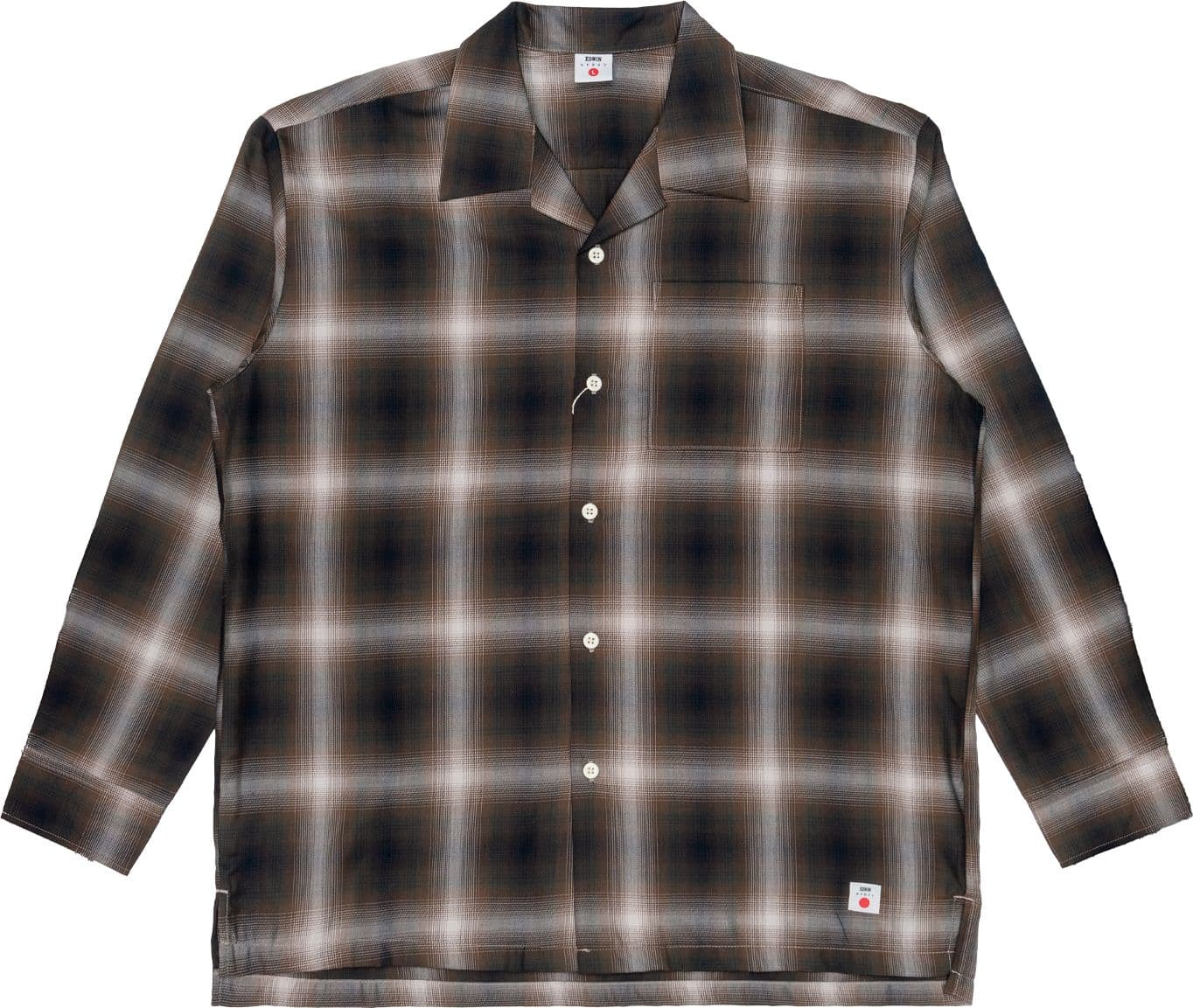 EDWIN Camicia Uomo Edwin OPEN COLLAR JAPAN beige/black - 4