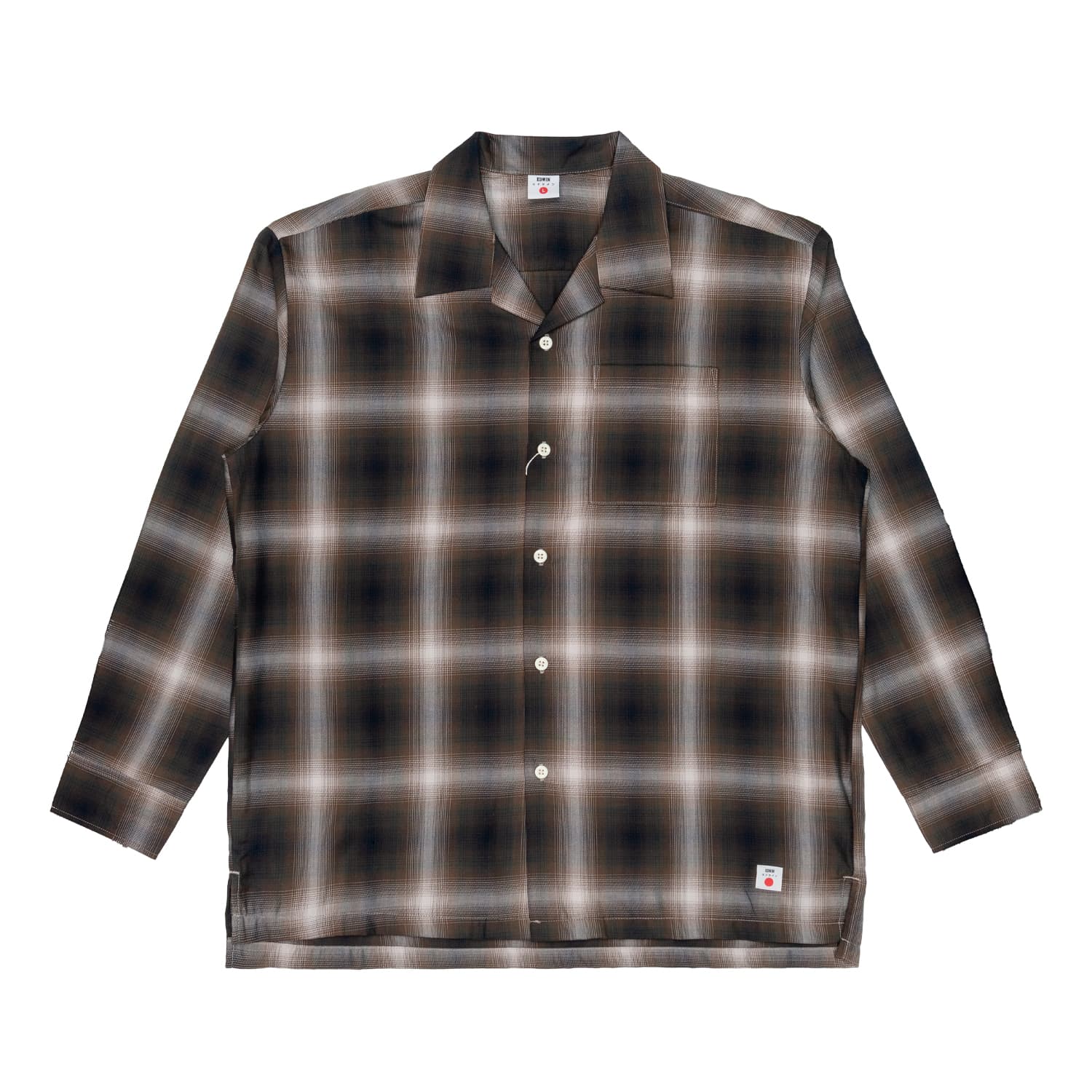EDWIN Camicia Uomo Edwin OPEN COLLAR JAPAN beige/black - 4