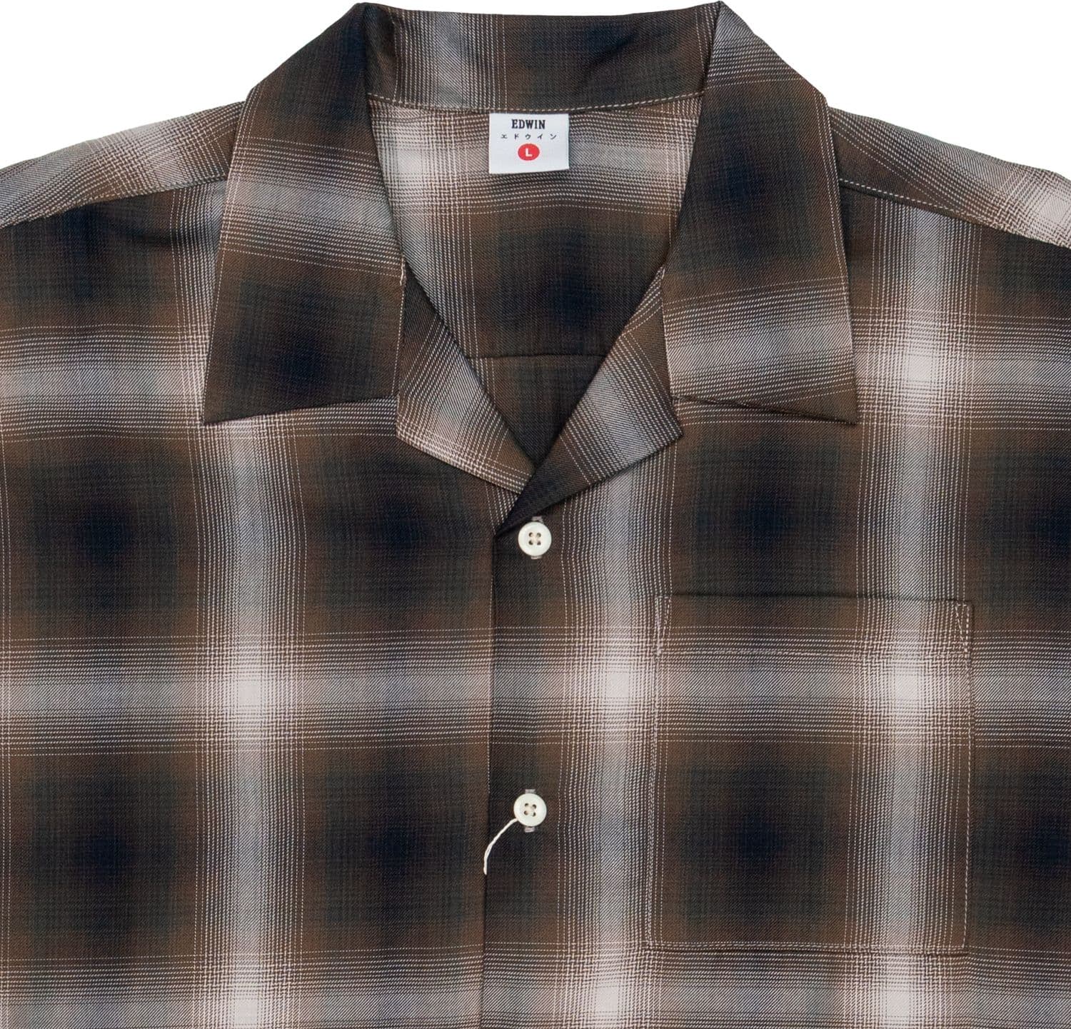 EDWIN Camicia Uomo Edwin OPEN COLLAR JAPAN beige/black - 2