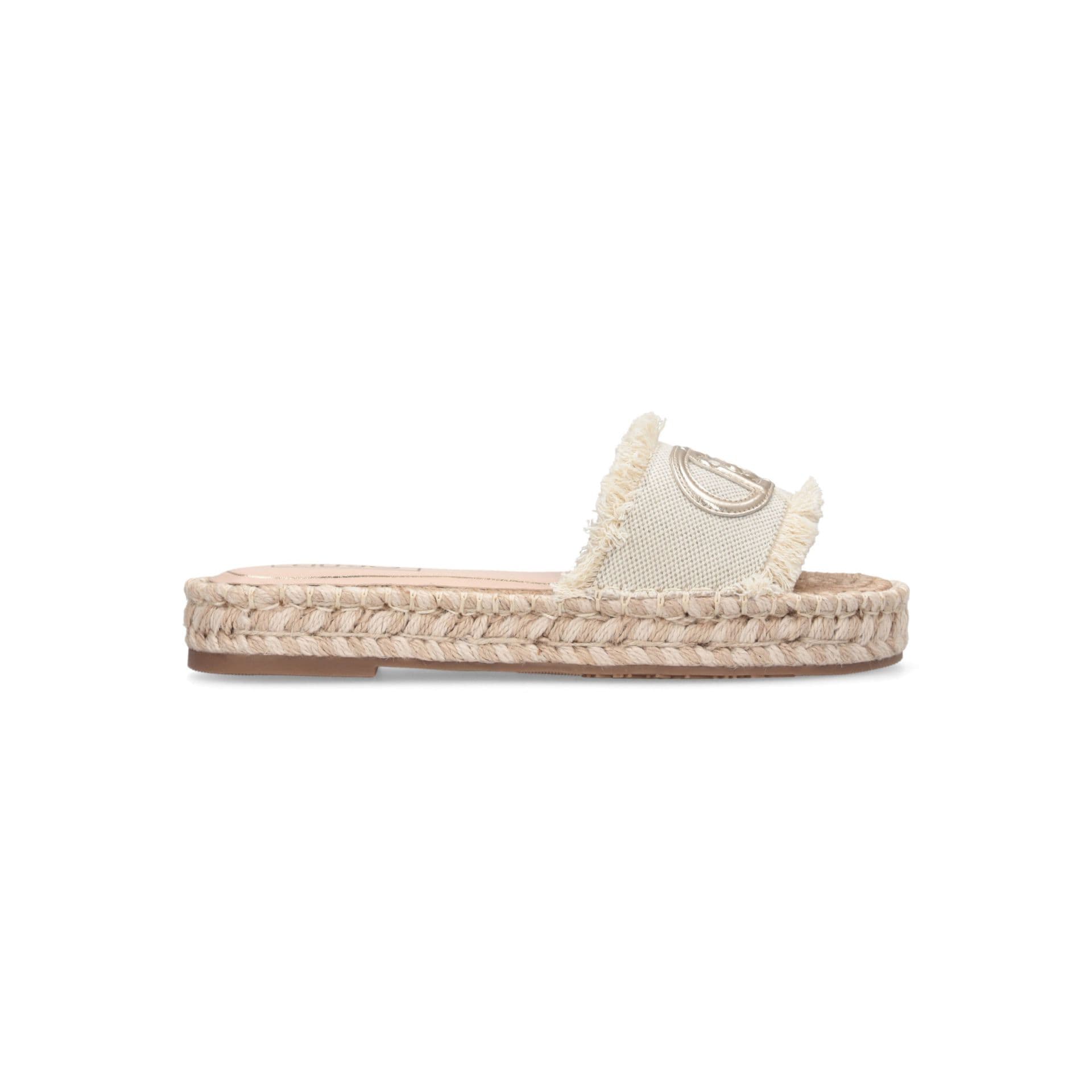 LIU JO Liu Jo Ciabatte Donna Paros 01 Espadrillas in Canvas con Maxi Logo Monogram Bianche - 6