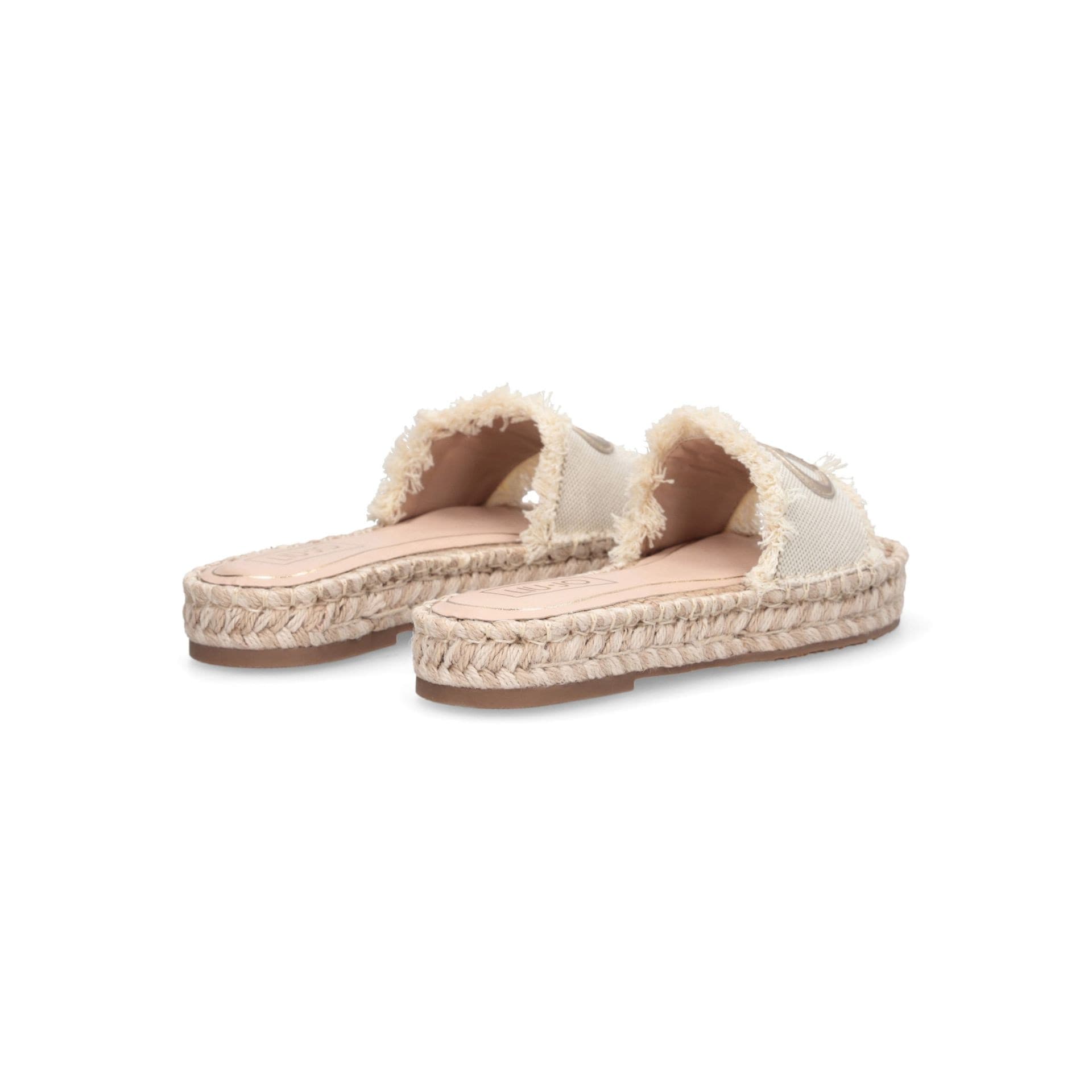 LIU JO Liu Jo Ciabatte Donna Paros 01 Espadrillas in Canvas con Maxi Logo Monogram Bianche - 3