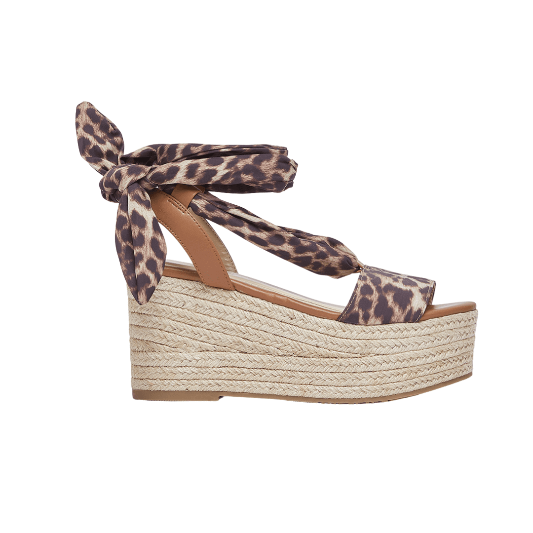 LIU JO Liu Jo Sandali Espadrillas Donna Bali 03 con Zeppa in Corda e Foulard Animalier Leopardato - 7