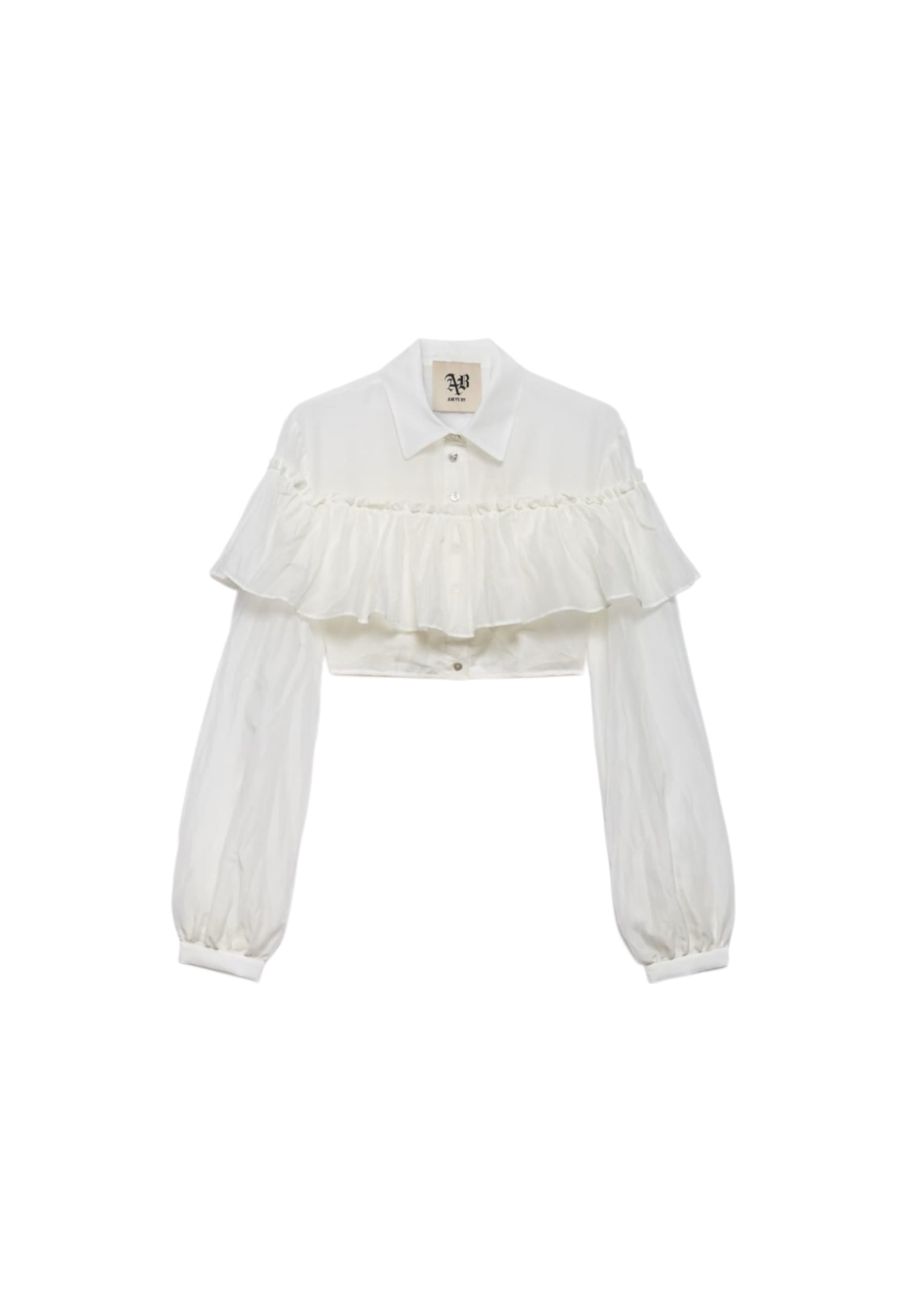 ANIYE BY Camicia crop Carmen Donna  con rouches - 3