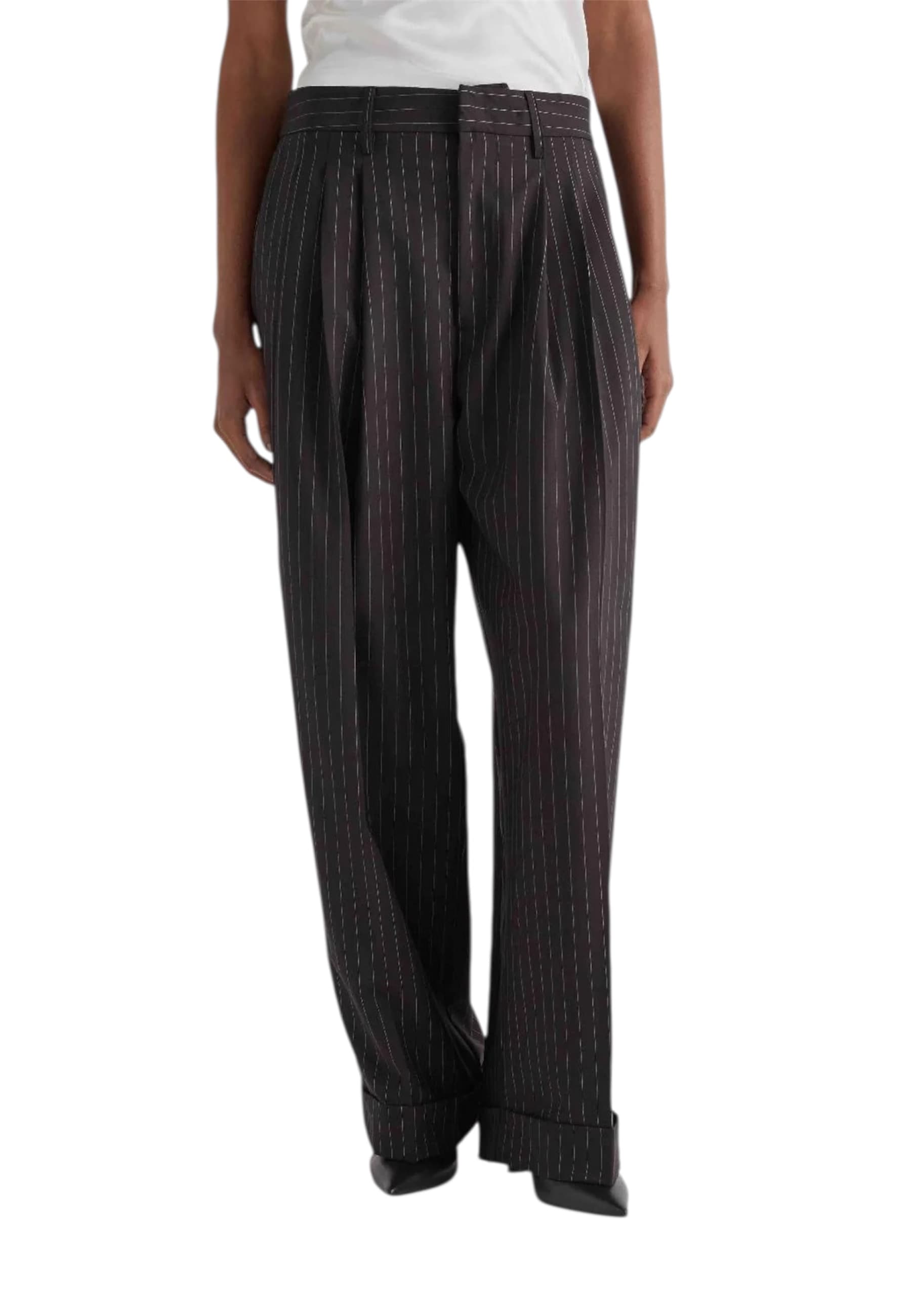 MEIMEIJ Pantalone con pences Donna  gessato - 3