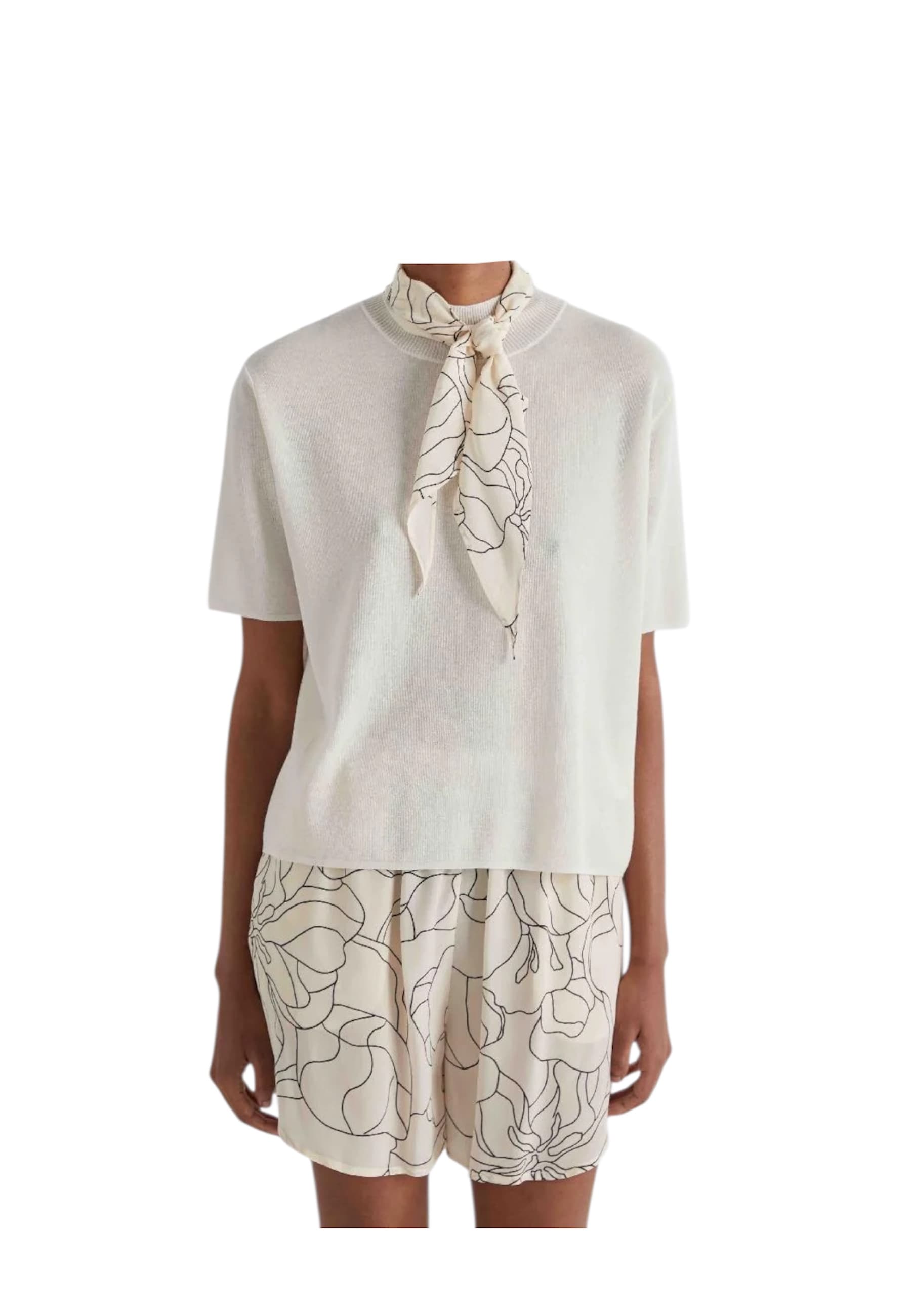 MEIMEIJ Maglia mezza manica Donna  con foulard - 3