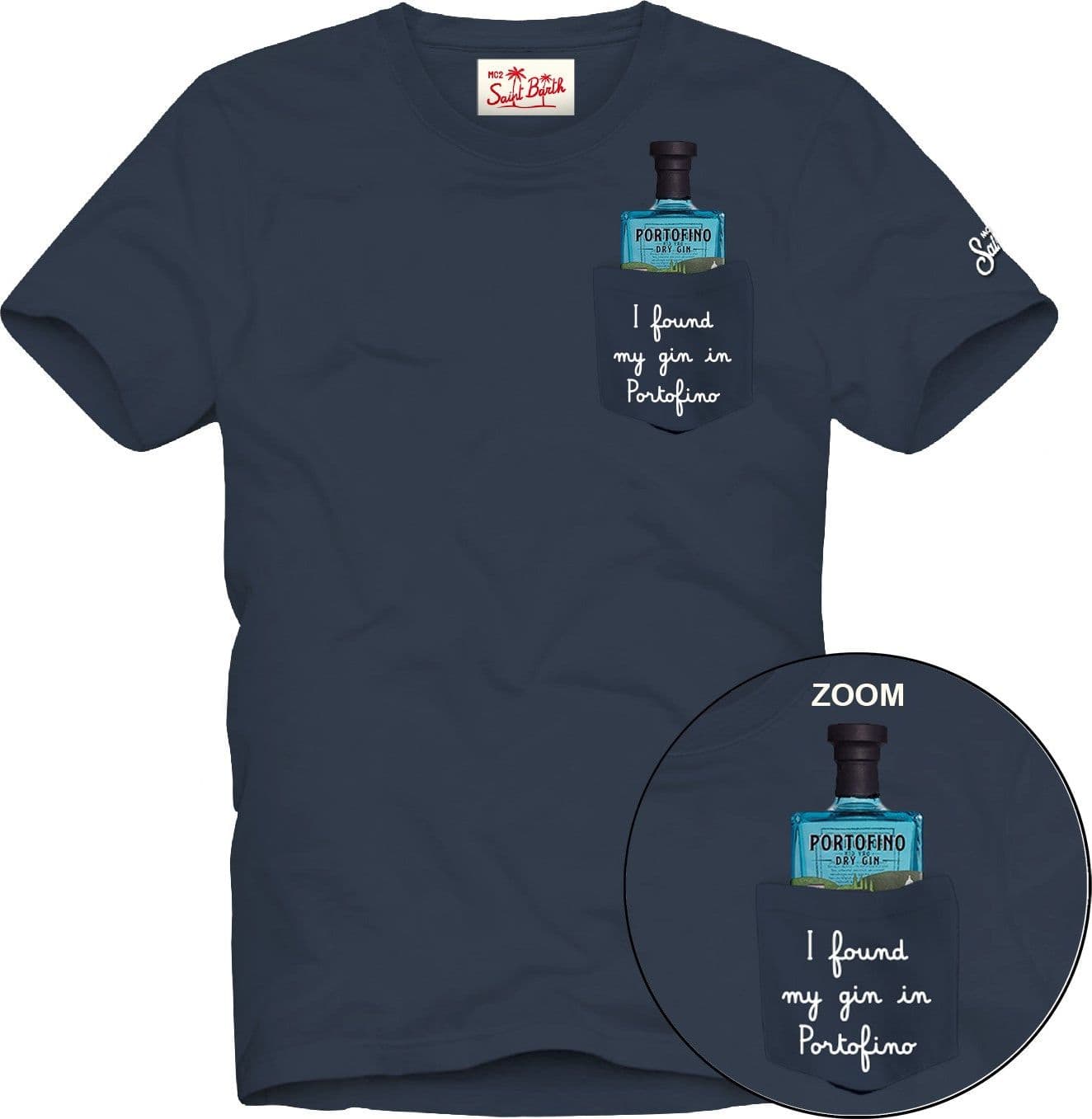 MC2 SAINT BARTH  T-shirt con taschino e stampa AUS0001-04518L