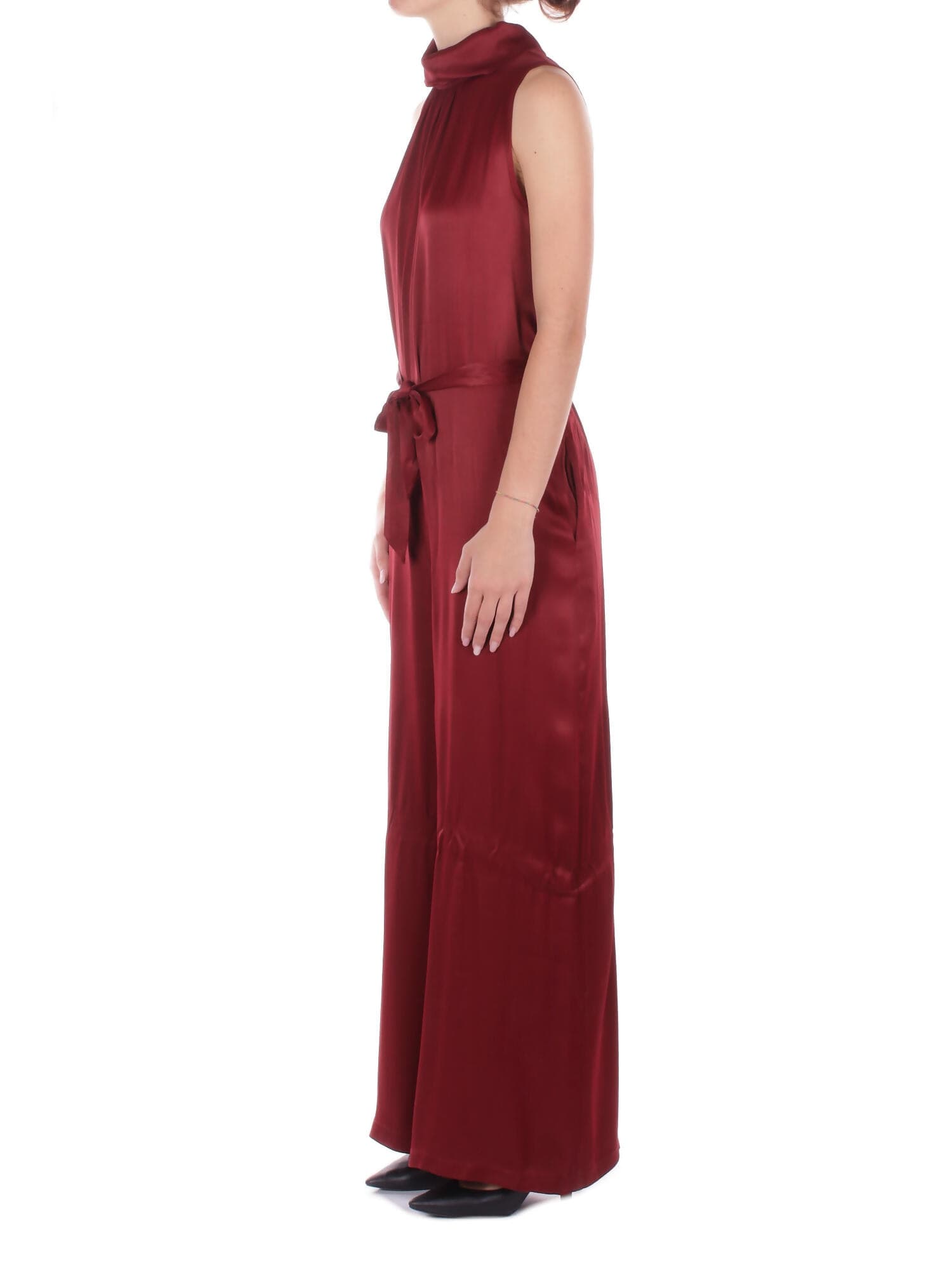 Manila Grace  Pantaloni Burgundi - 2