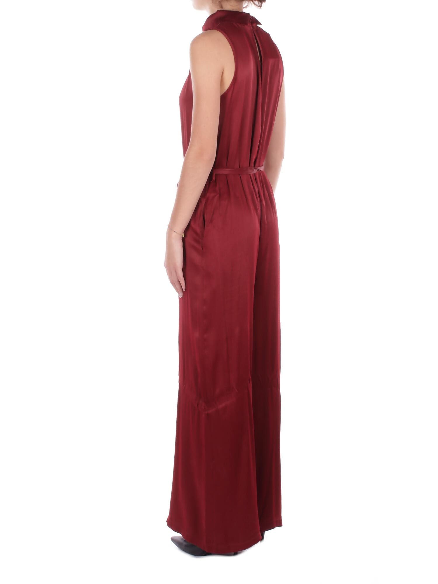 Manila Grace  Pantaloni Burgundi - 3