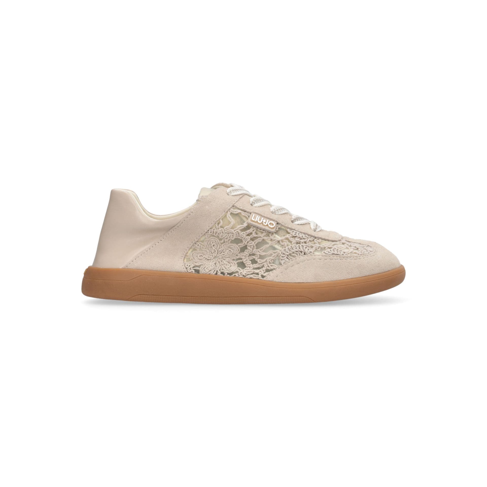 LIU JO Liu Jo Sneakers Donna Connor 03 in Suede con Ricamo Macrame e Suola in Gomma Beige - 6