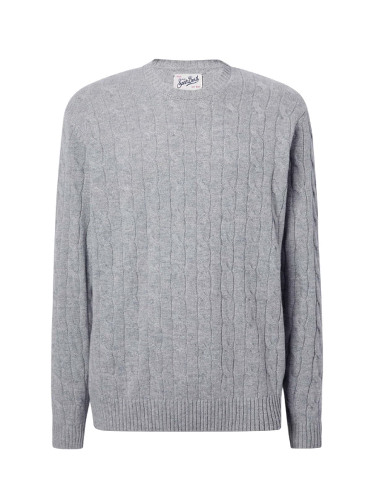 MC2 SAINT BARTH maglioni uomo mc2 saint barth - regent braid wool 15ml light melange - grigio - 4