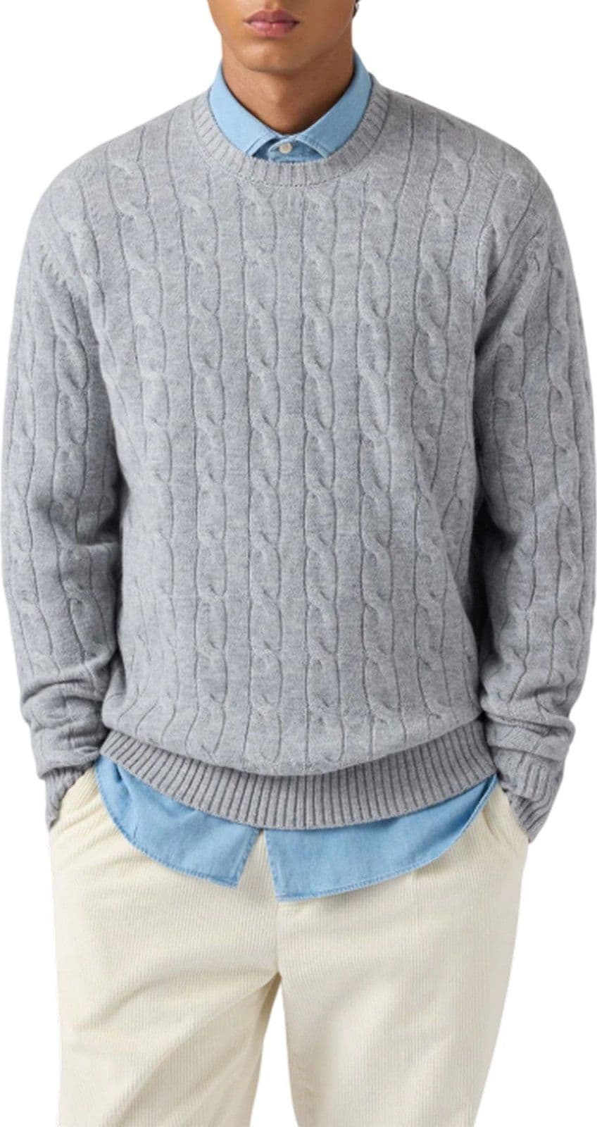 MC2 SAINT BARTH maglioni uomo mc2 saint barth - regent braid wool 15ml light melange - grigio - 2