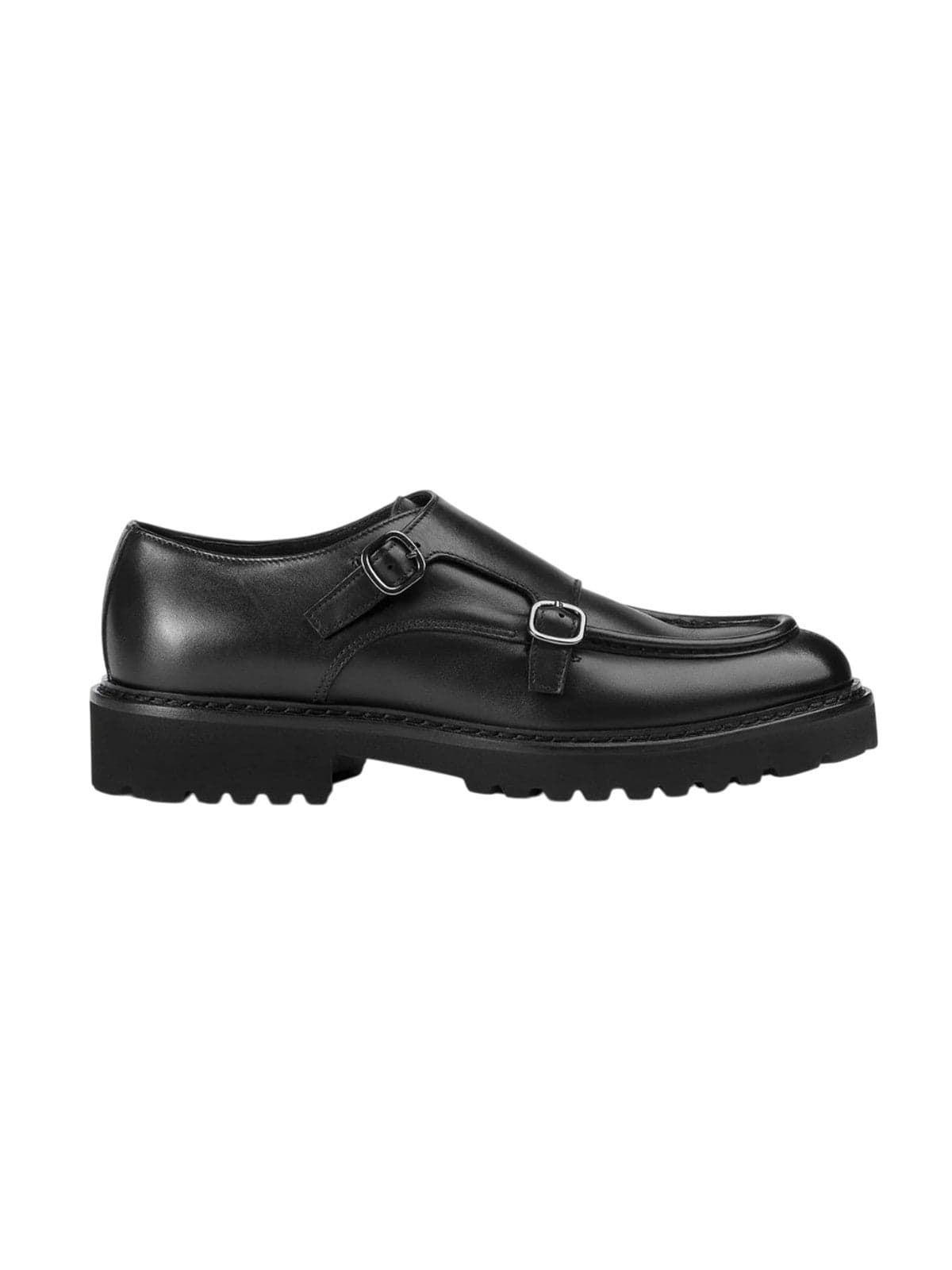DOUCAL'S scarpe stringate basse uomo doucal's - doppia fibbia bordata deco' t.moro +f.do moro - nero - 5