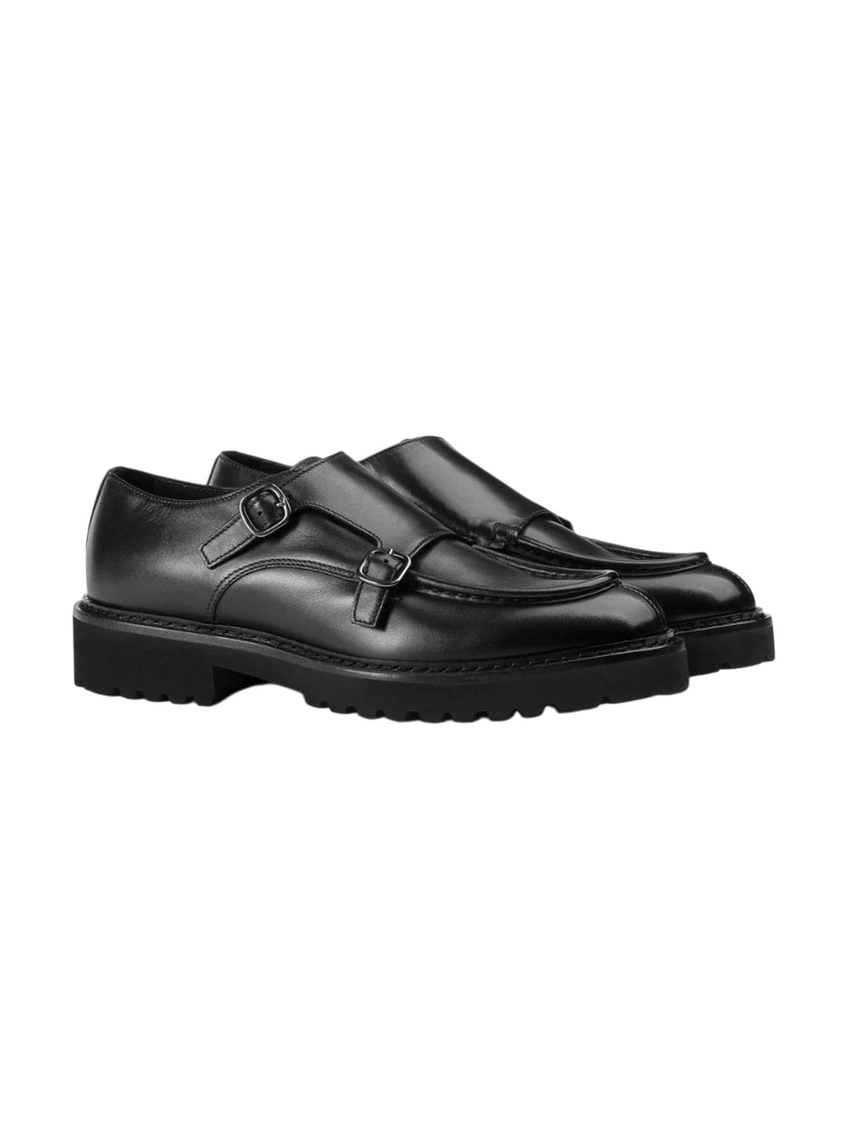DOUCAL'S scarpe stringate basse uomo doucal's - doppia fibbia bordata deco' t.moro +f.do moro - nero - 2