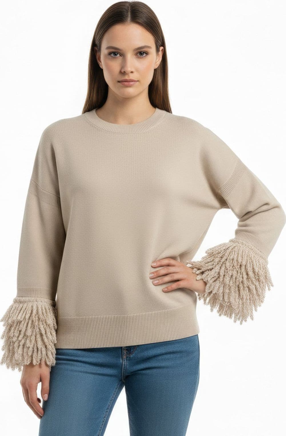 Dexterior maglie donna d.exterior - frange mer.comf giro - bianco - 2
