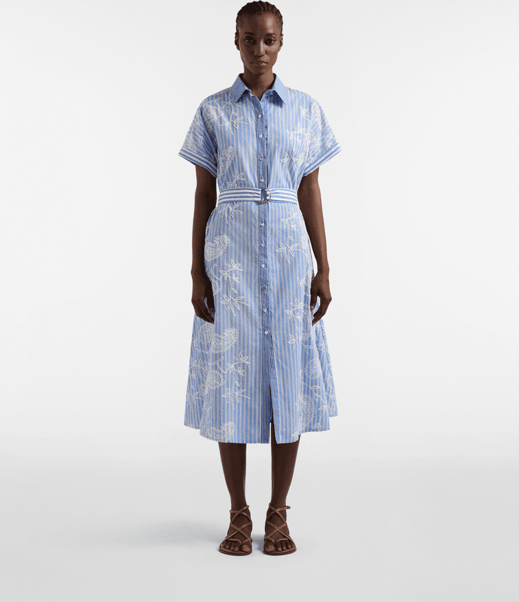 Harmont&amp;blaine abito chemisier con ricamo donna bianco - 5
