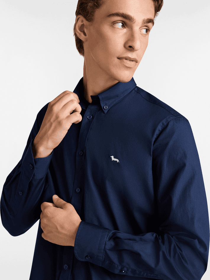 Harmont&amp;blaine camicia essentials cotone uomo blu scuro - 2