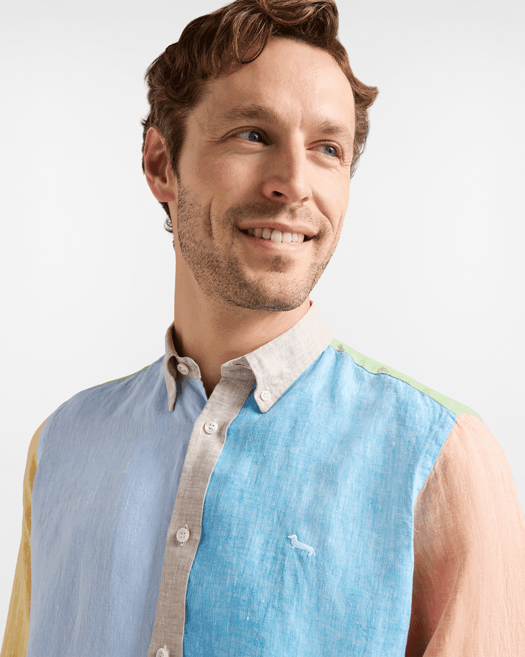 Harmont&amp;blaine camicia otto tessuti piazzetta uomo celeste - 2