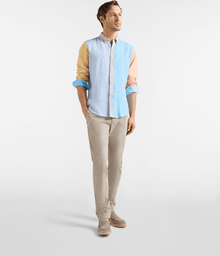 Harmont&amp;blaine camicia otto tessuti piazzetta uomo celeste - 3