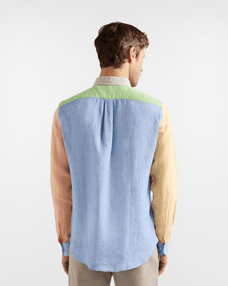 Harmont&amp;blaine camicia otto tessuti piazzetta uomo celeste - 4