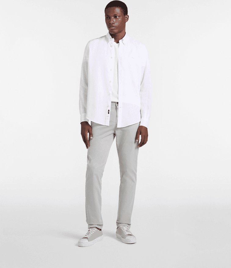 Harmont&amp;blaine camicia in puro lino regular fit uomo bianco - 3