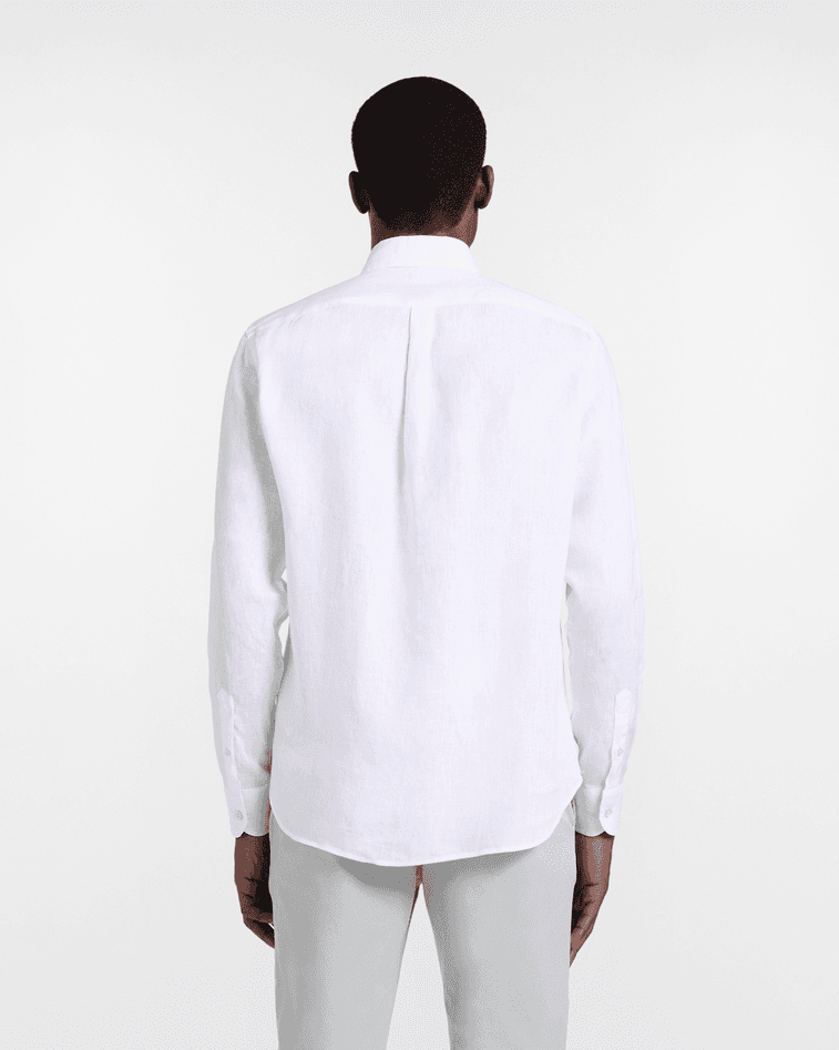 Harmont&amp;blaine camicia in puro lino regular fit uomo bianco - 4