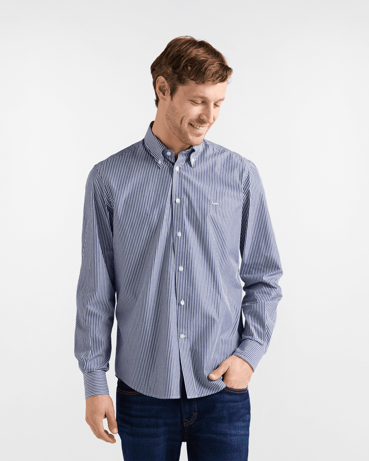 Harmont&amp;blaine camicia a righe regular fit uomo blu marine - 5