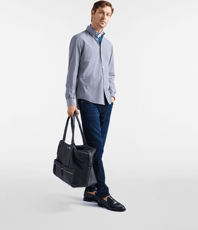 Harmont&amp;blaine camicia a righe regular fit uomo blu marine - 3