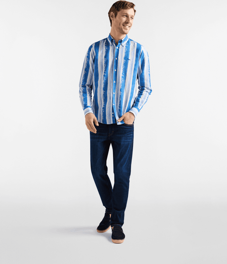 Harmont&amp;blaine camicia con righe e lettering uomo quarzo - 2