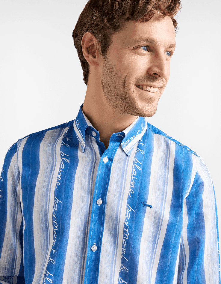 Harmont&amp;blaine camicia con righe e lettering uomo quarzo - 3