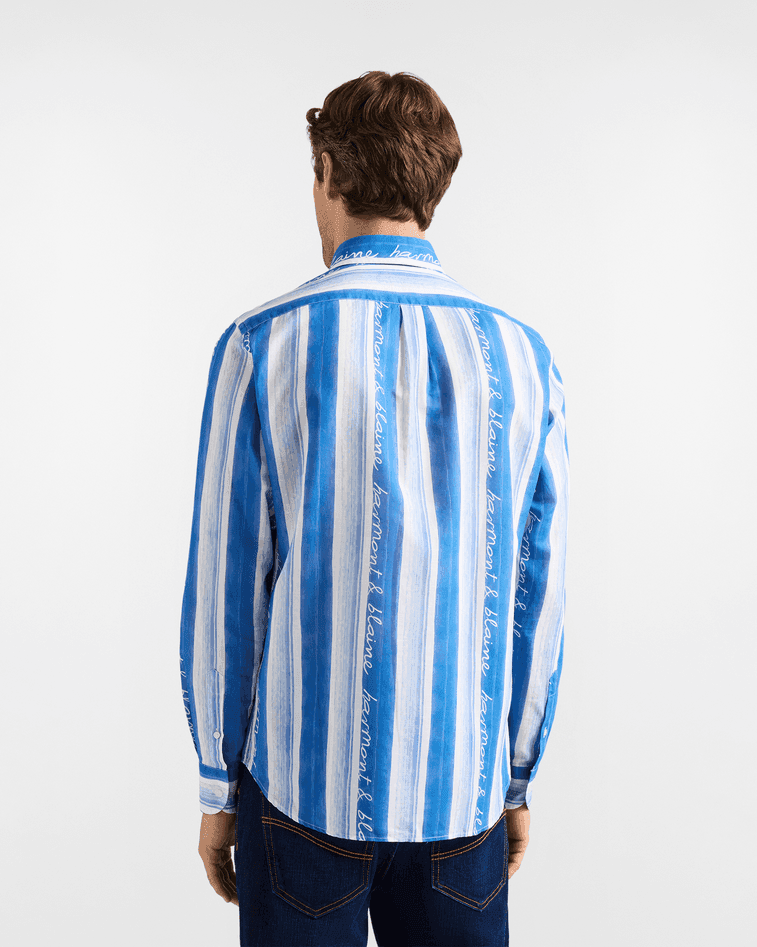 Harmont&amp;blaine camicia con righe e lettering uomo quarzo - 4
