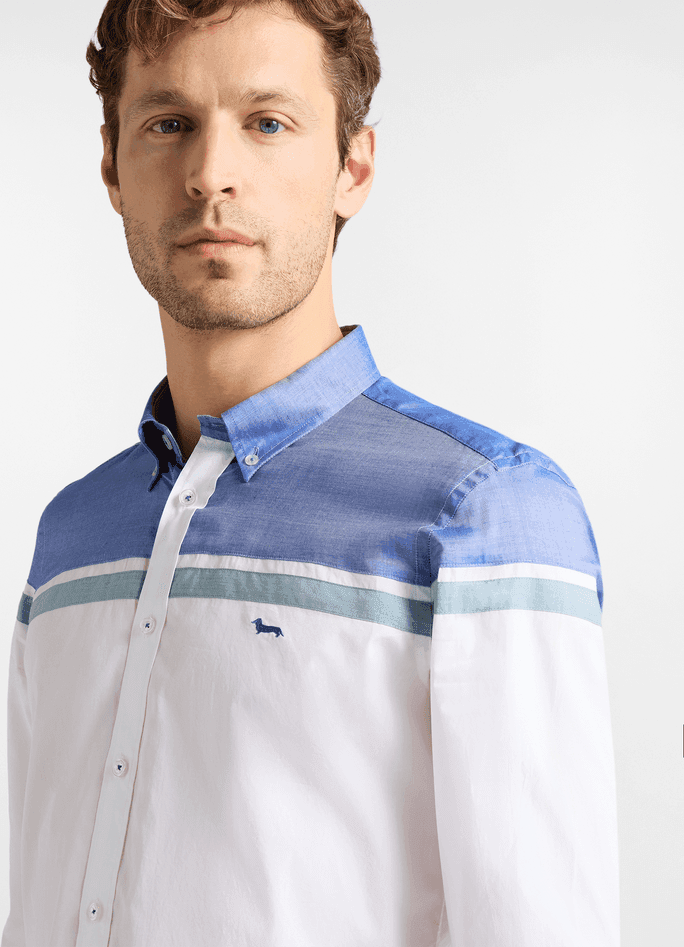 Harmont&amp;blaine camicia con contrasti regular fit uomo bianco - 2