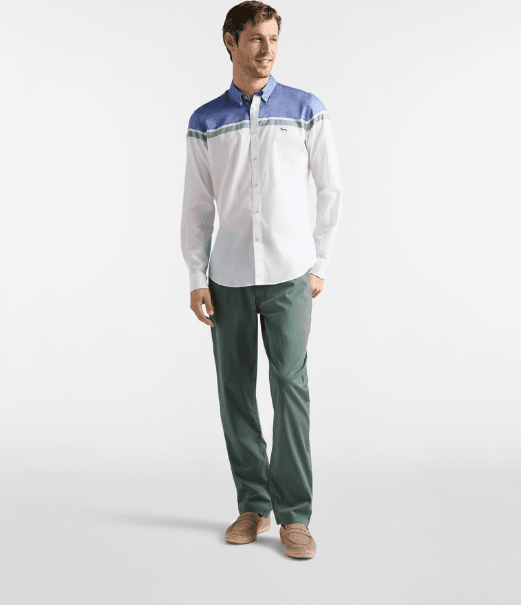 Harmont&amp;blaine camicia con contrasti regular fit uomo bianco - 3