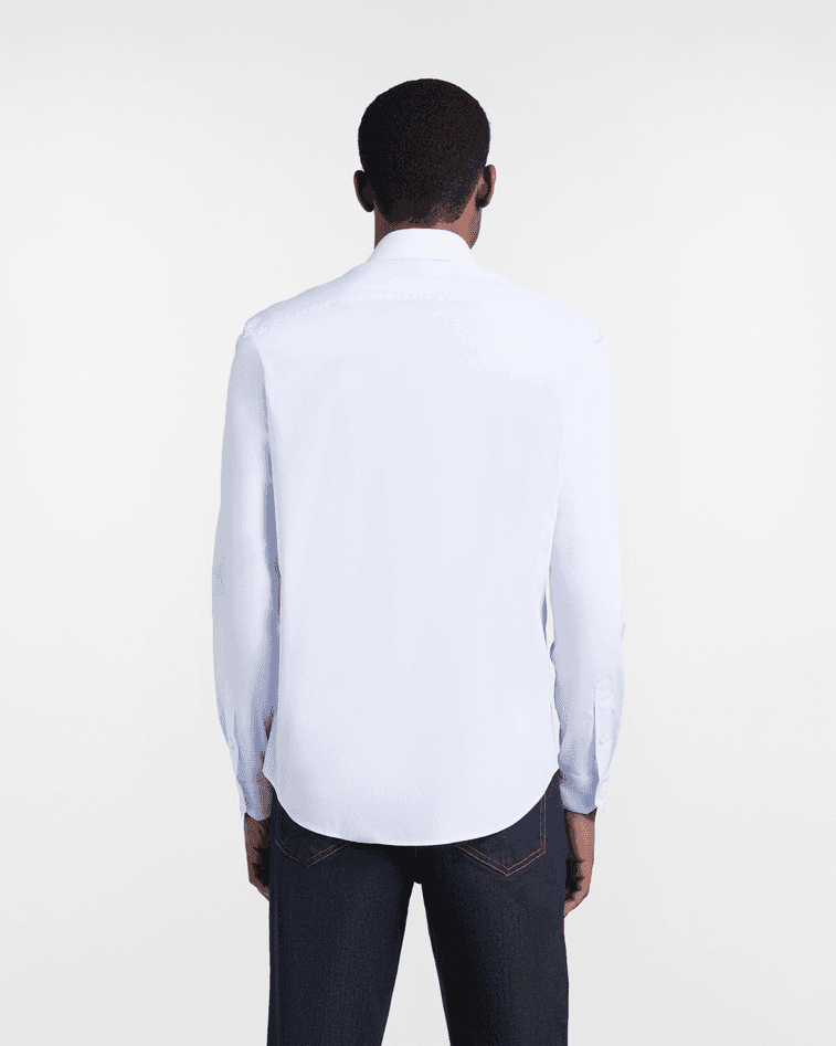Harmont&amp;blaine camicia in popeline stretch uomo celeste - 4