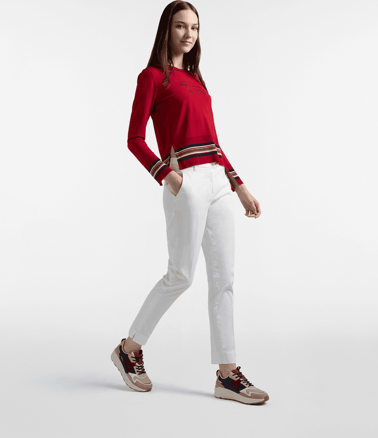 Harmont&amp;blaine maglia girocollo con maxi bassotto donna porpora - 3