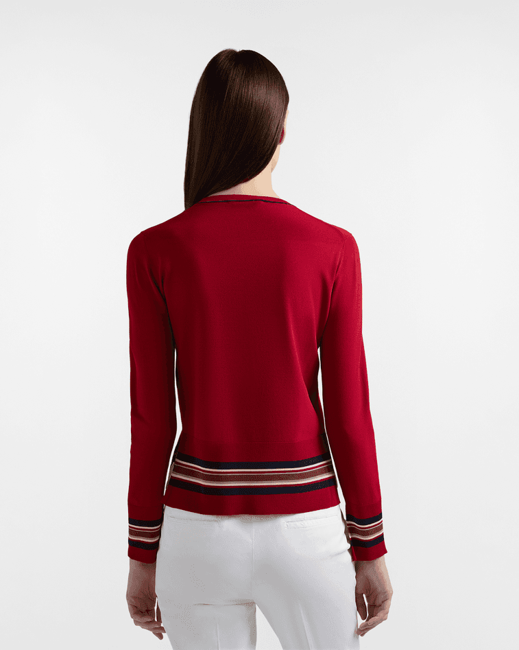Harmont&amp;blaine maglia girocollo con maxi bassotto donna porpora - 4