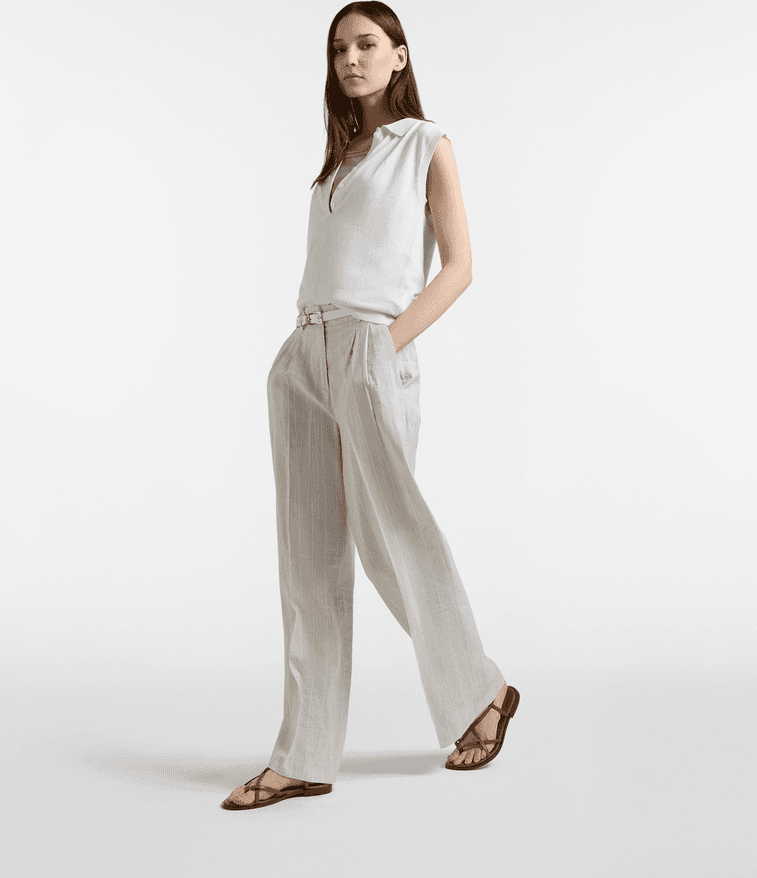 Harmont&amp;blaine polo smanicata in misto seta donna bianco - 2