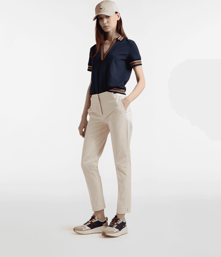 Harmont&amp;blaine pantaloni chino con elastico donna beige - 2