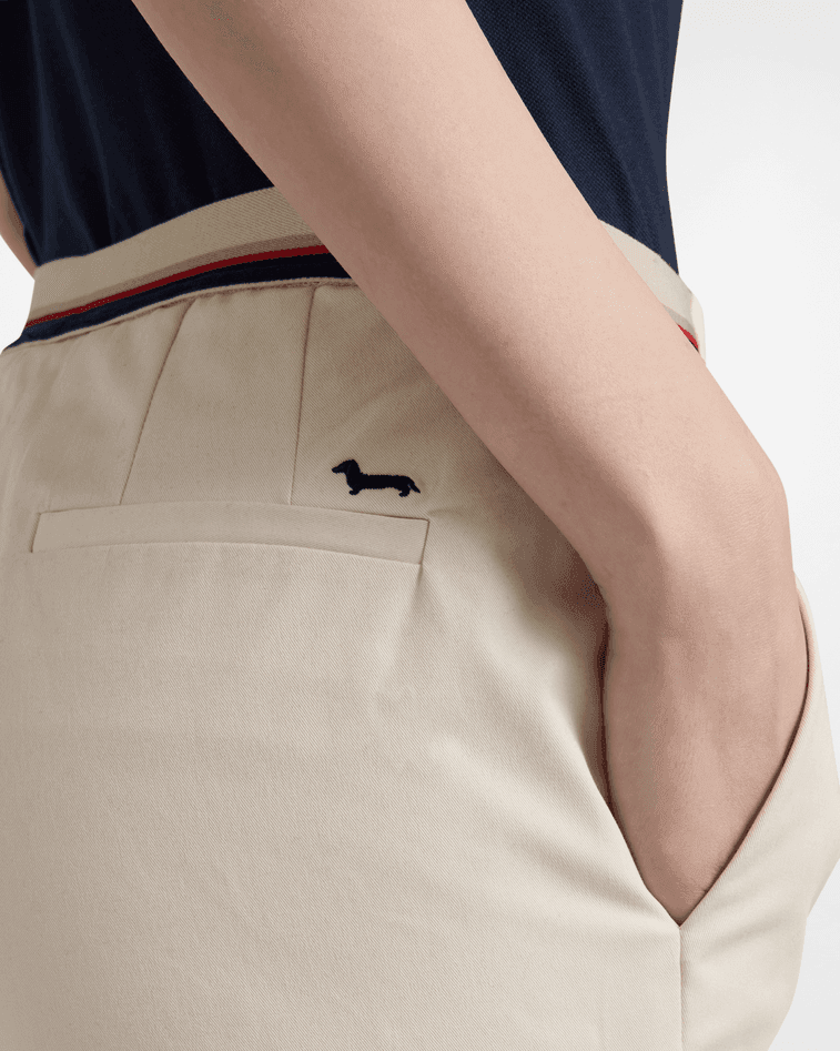 Harmont&amp;blaine pantaloni chino con elastico donna beige - 4