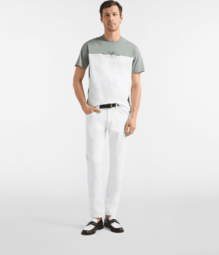 Harmont&amp;blaine t-shirt bicolor in cotone uomo verde - 3