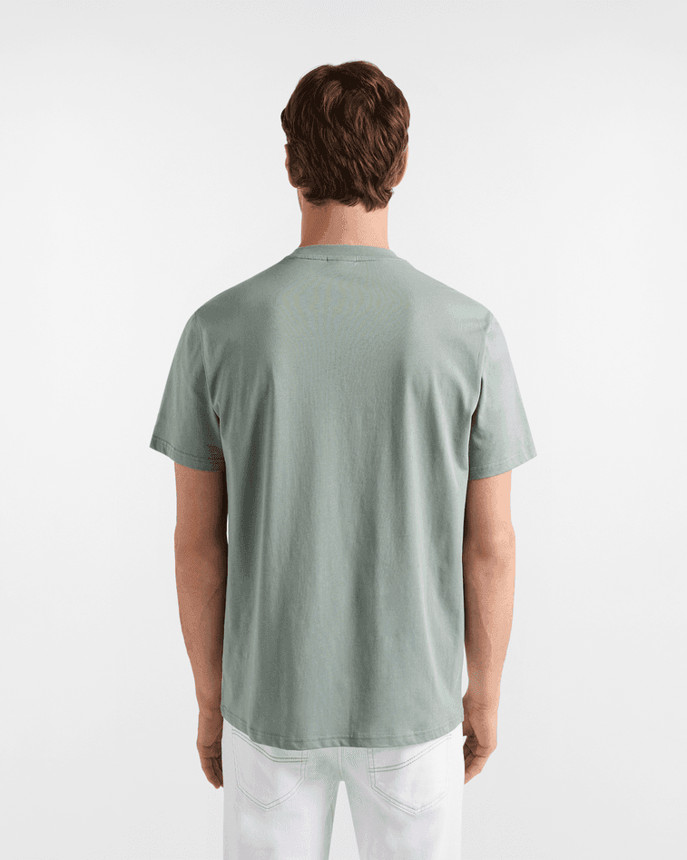 Harmont&amp;blaine t-shirt bicolor in cotone uomo verde - 4