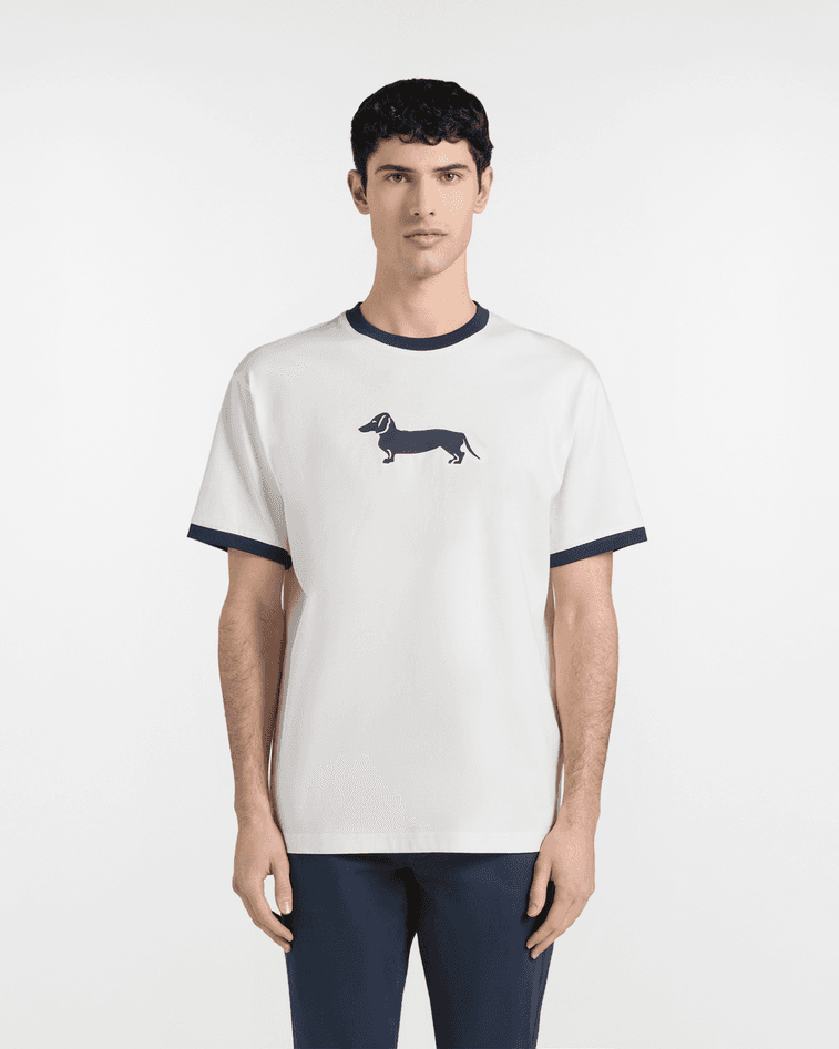 Harmont&amp;blaine t-shirt stampa bassotto 3d bianco - 5
