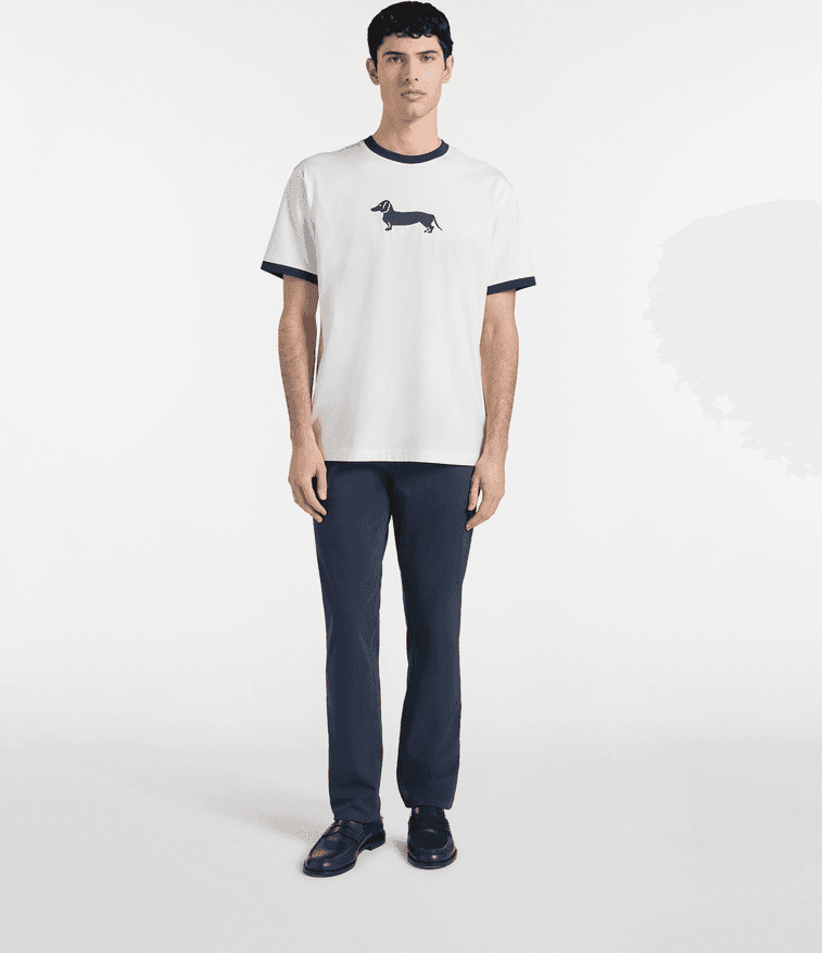 Harmont&amp;blaine t-shirt stampa bassotto 3d bianco - 2