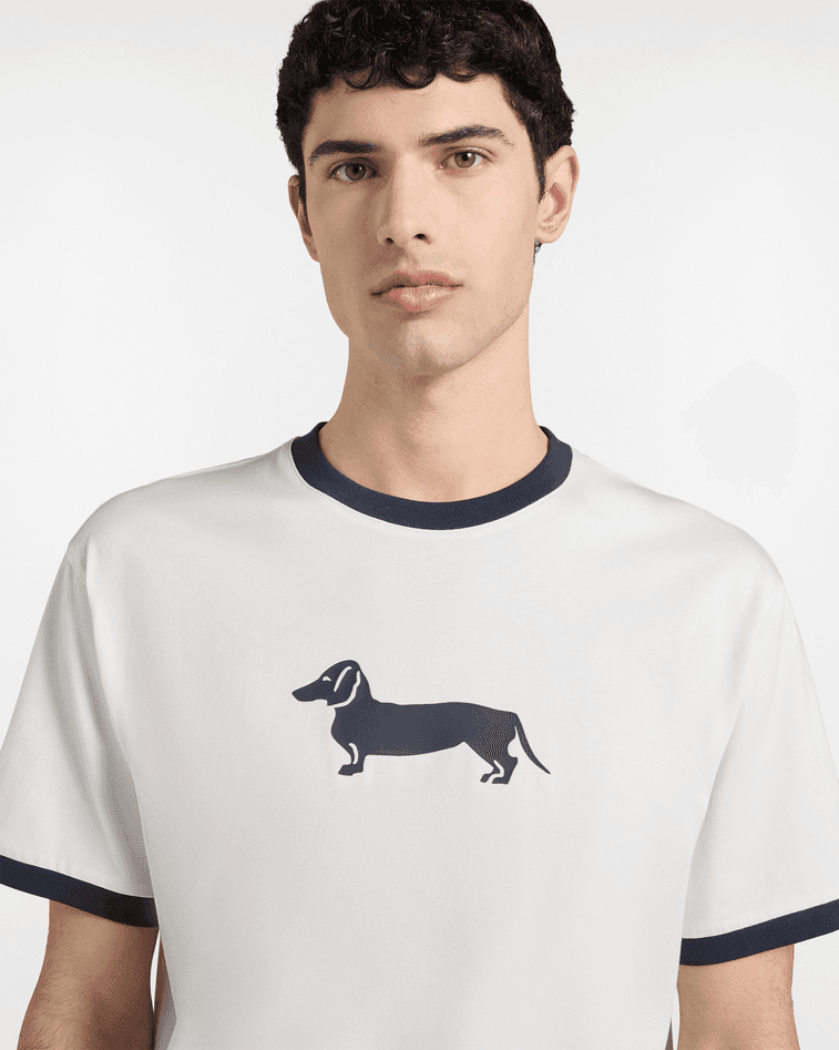 Harmont&amp;blaine t-shirt stampa bassotto 3d bianco - 3