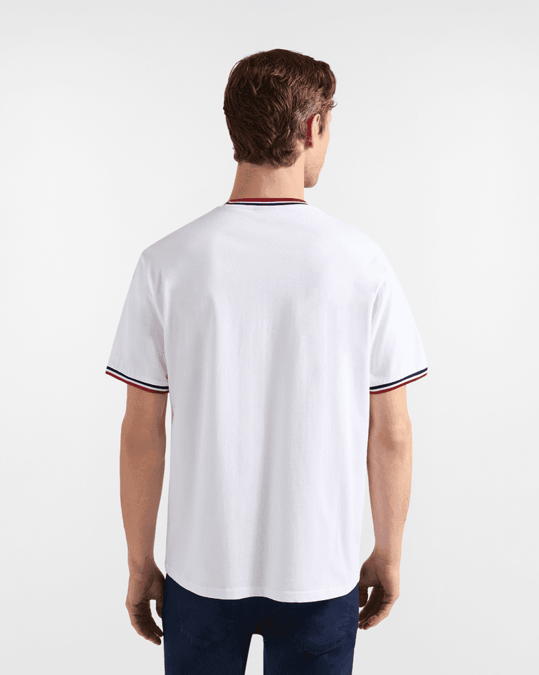 Harmont&amp;blaine t-shirt relaxed con piping uomo bianco - 4